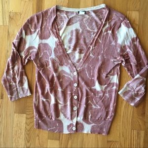 J.Crew Floral 3/4 Sleeve Cardigan